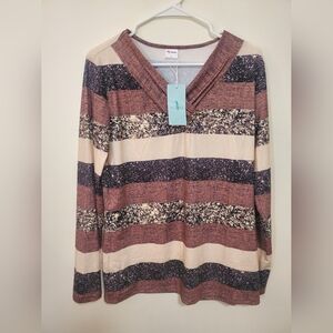 Elegant Striped Long Sleeve Top